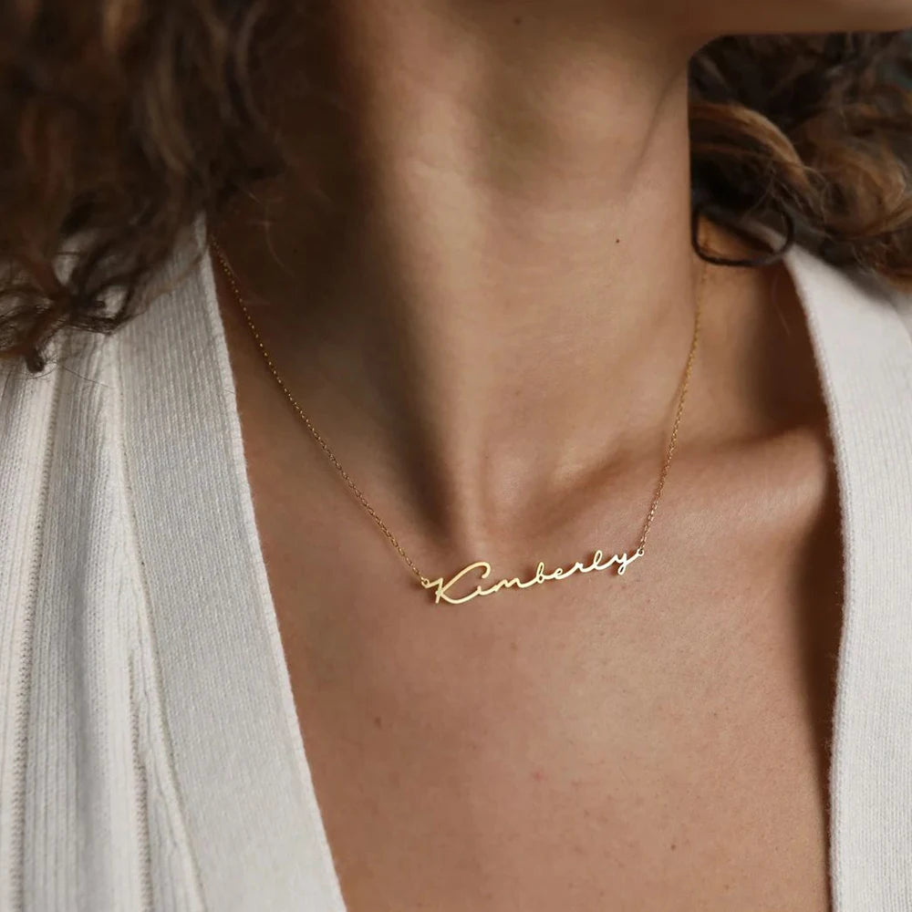 Personalized Script Name Necklace-Necklaces-Aureza