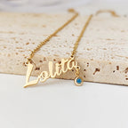 Personalized Birthstone Name Necklace-Necklaces-Aureza