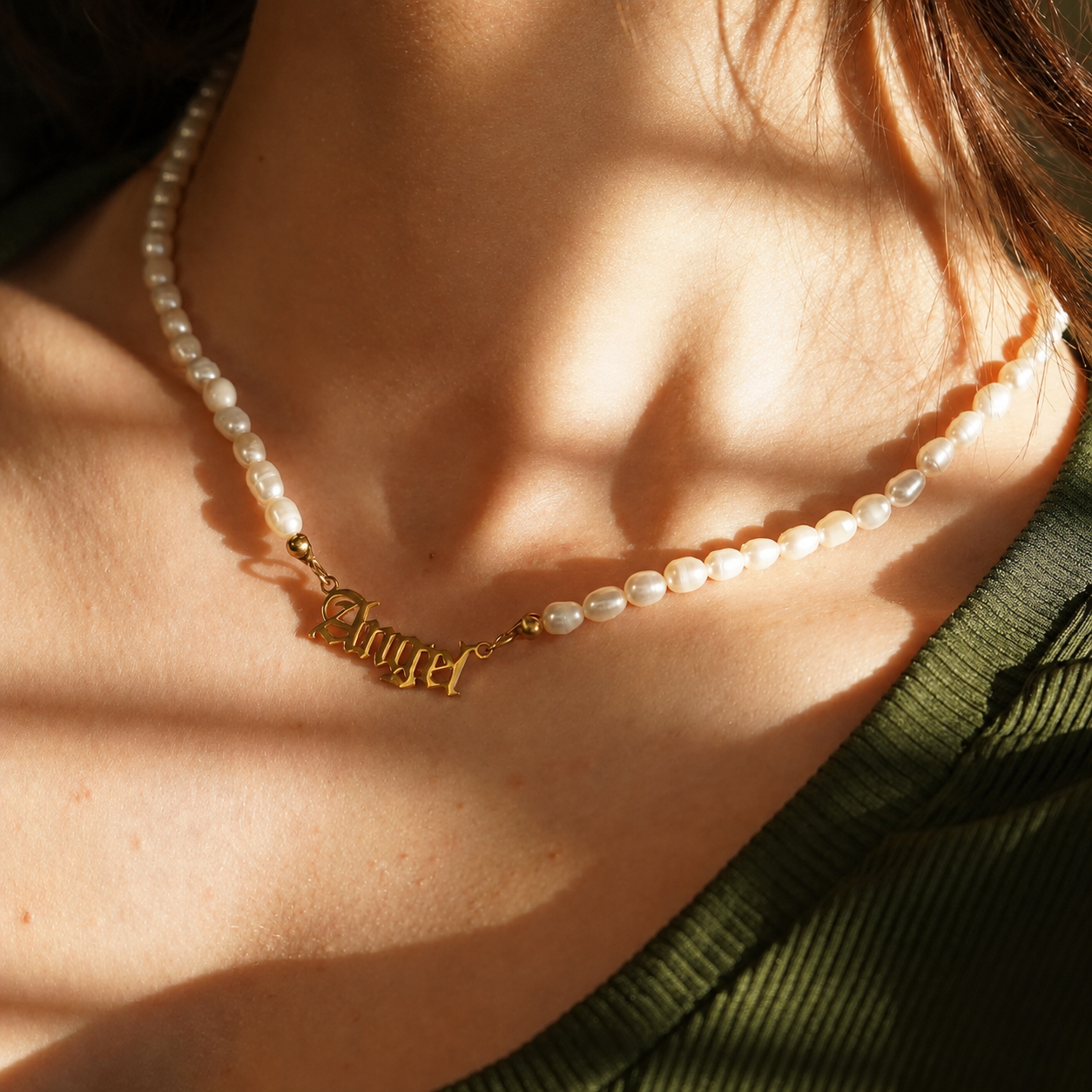 Personalized Pearl Name Necklace-Necklaces-Aureza