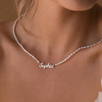 Personalized Pearl Name Necklace-Necklaces-Aureza