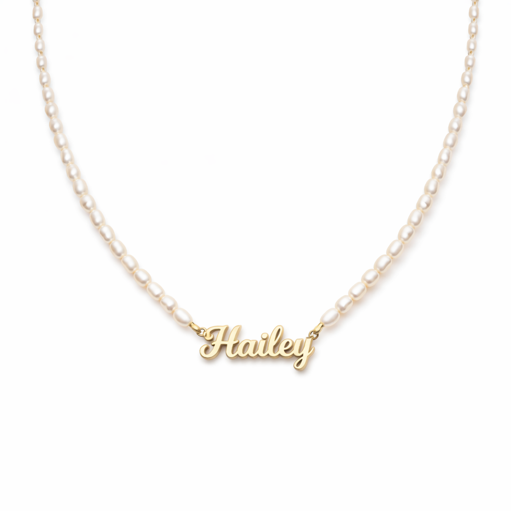 Personalized Pearl Name Necklace-Necklaces-Aureza