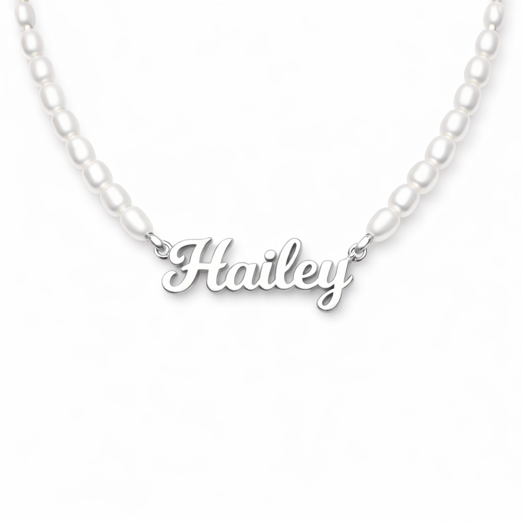 Personalized Pearl Name Necklace-Necklaces-Aureza