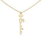 Personalized Cross Name Necklace-Necklaces-Aureza
