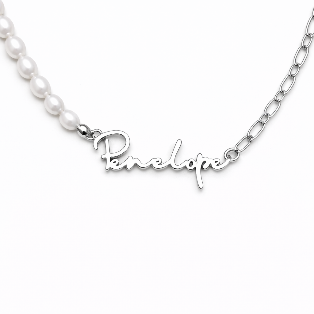 Personalized Pearl Name Necklace-Necklaces-Aureza