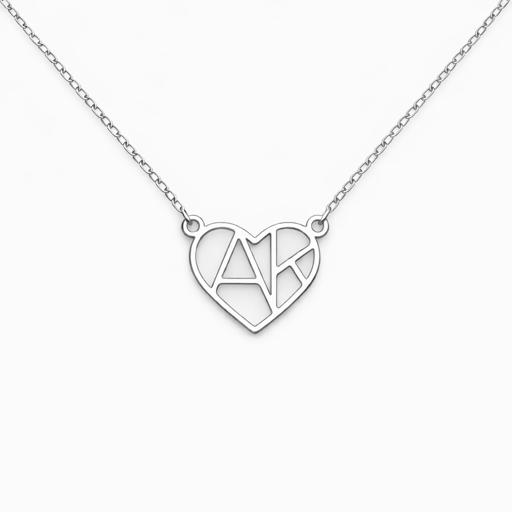 Personalized Heart Initial Necklace-Necklaces-Aureza