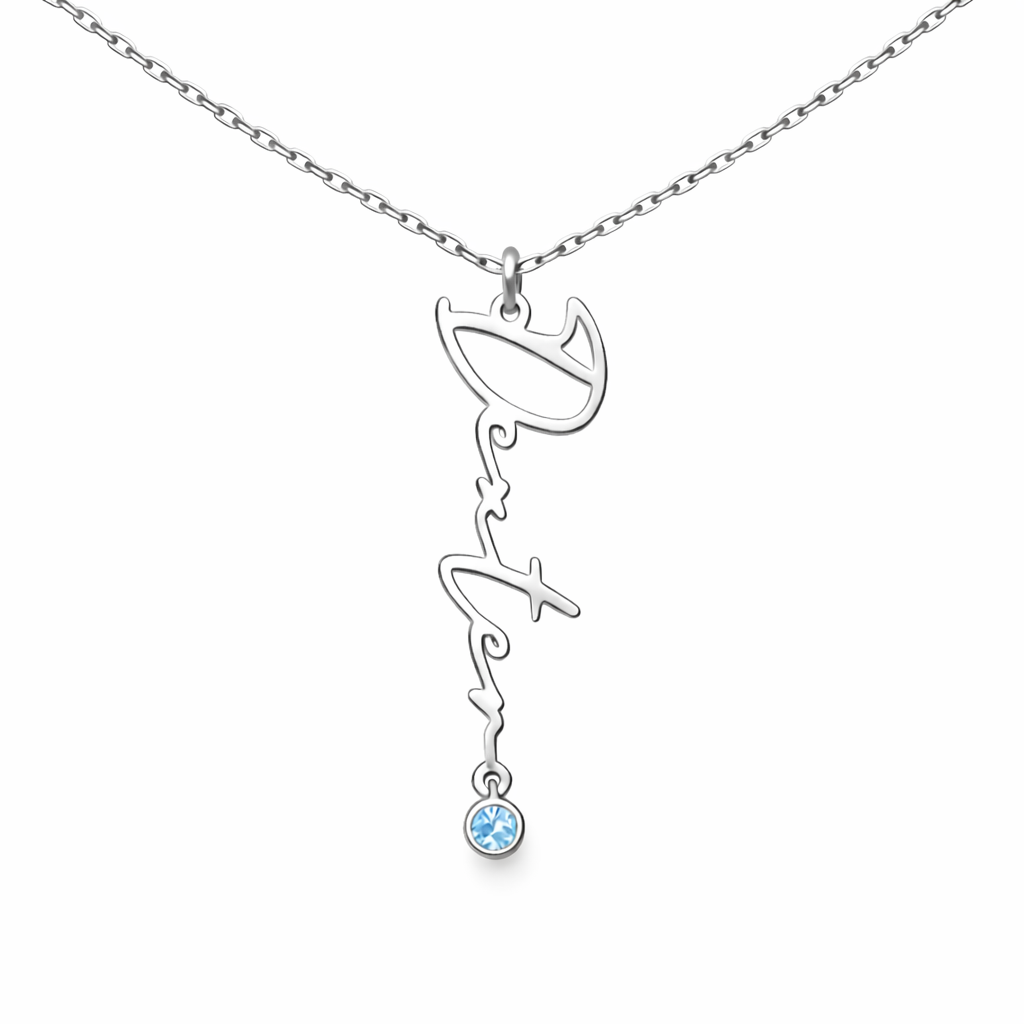 Personalized Birthstone Name Necklace-Necklaces-Aureza
