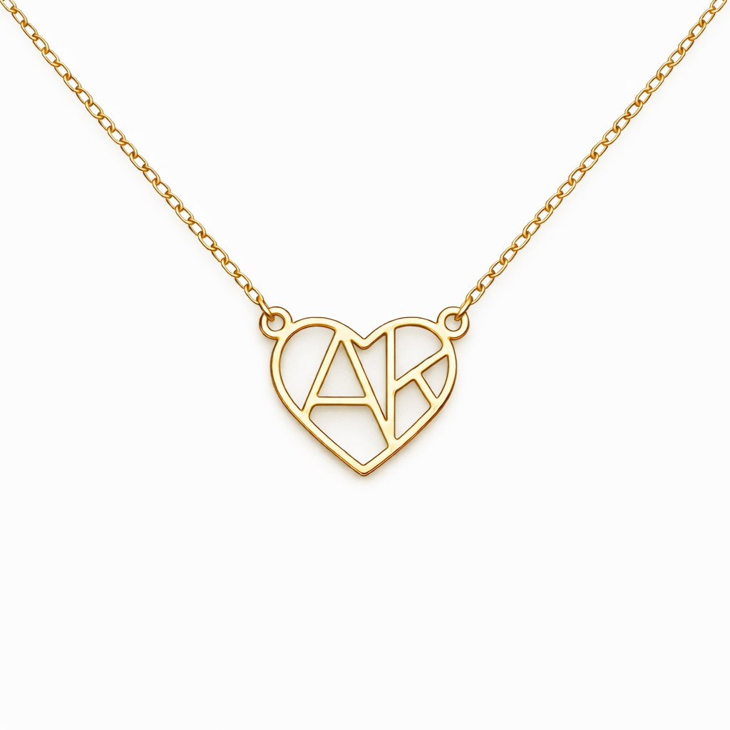Personalized Heart Initial Necklace-Necklaces-Aureza