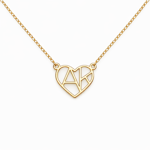 Personalized Heart Initial Necklace-Necklaces-Aureza