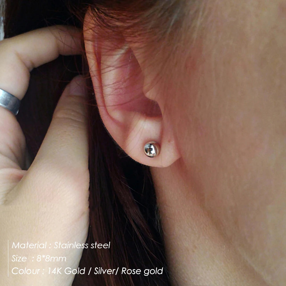 Ball Stud Earrings-Earrings-Aureza