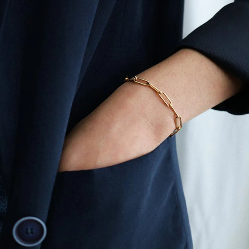 Minimalist Paperclip Chain Bracelet-Bracelets-Aureza