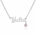Personalized Birthstone Name Necklace-Necklaces-Aureza