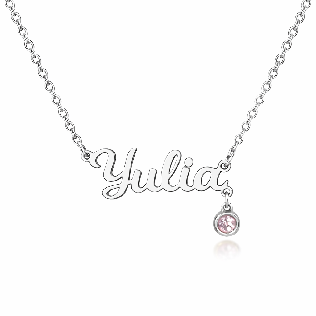 Personalized Birthstone Name Necklace-Necklaces-Aureza