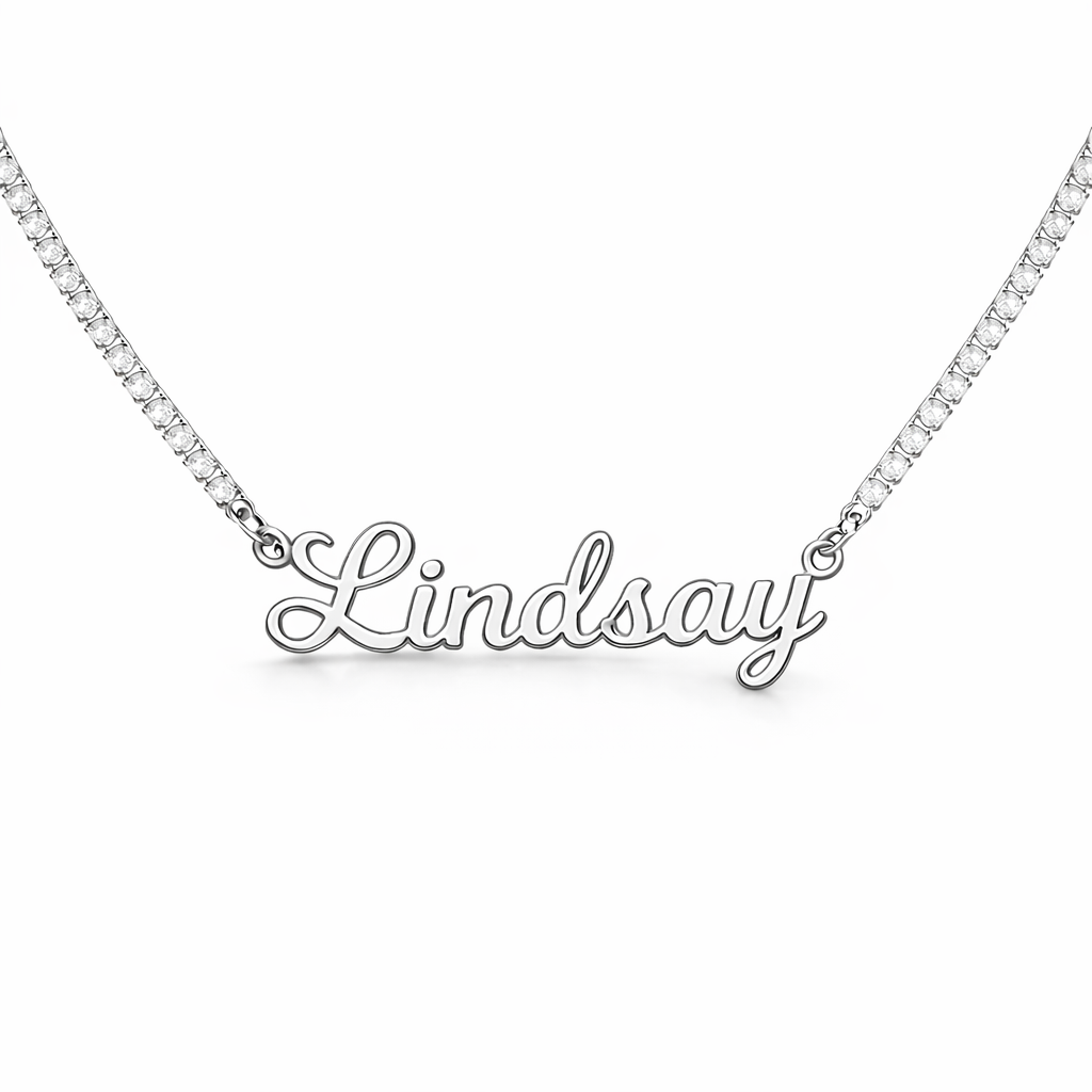 Personalized Crystal Name Necklace-Necklaces-Aureza