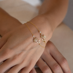 Personalized Birth Flower Bracelet with Birthstone-Bracelets-Aureza