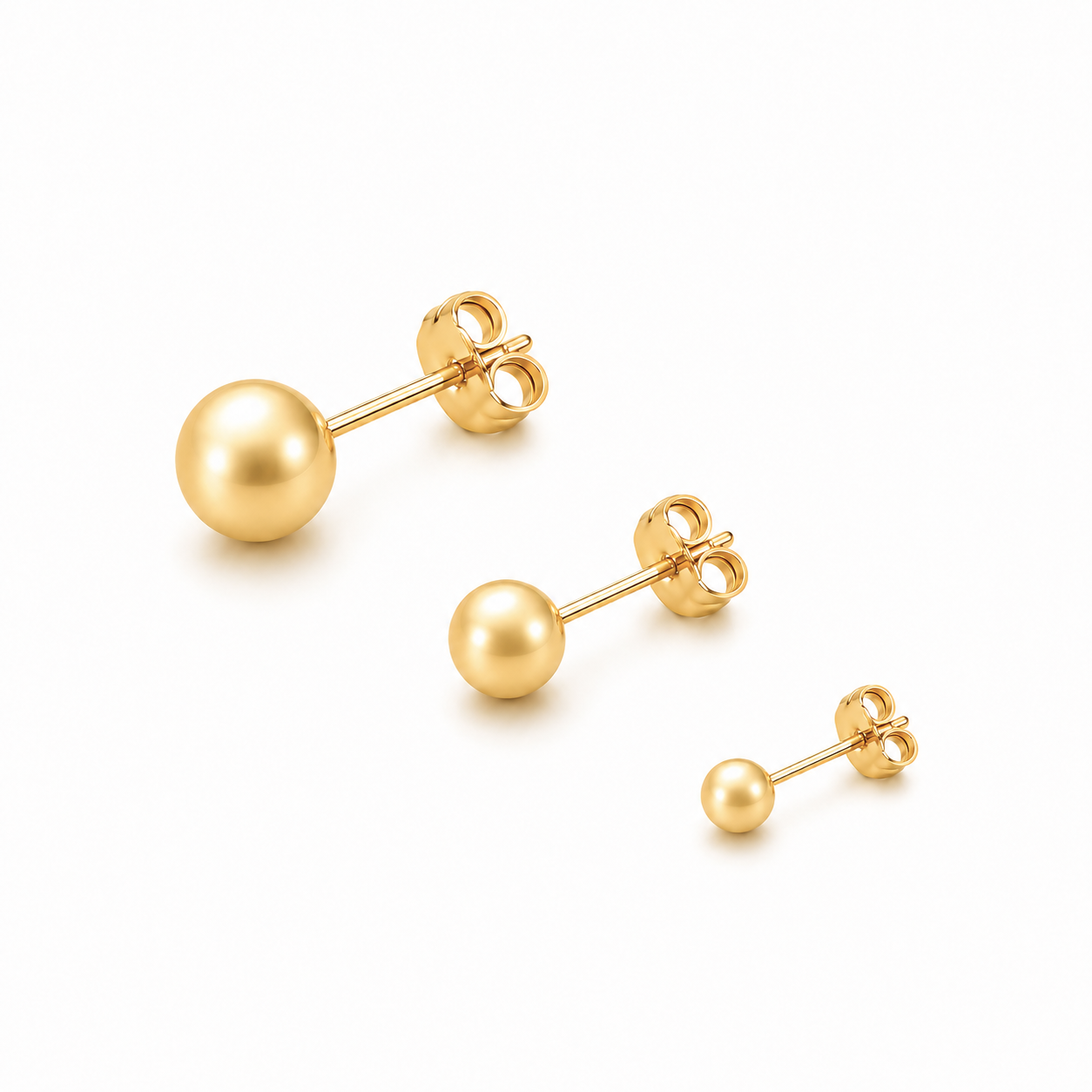 Ball Stud Earrings-Earrings-Aureza
