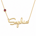 Collar Personalizado con Nombre y Piedra de Nacimiento