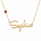 Collar Personalizado con Nombre y Piedra de Nacimiento