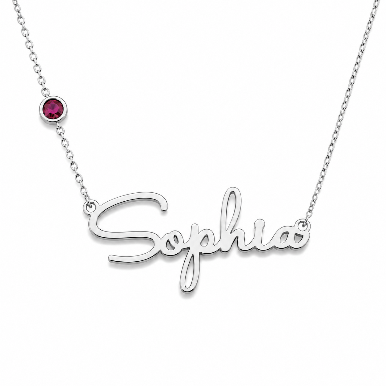 Collar Personalizado con Nombre y Piedra de Nacimiento