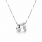 Dual Charm Crystal Pendant Necklace-Necklaces-Aureza