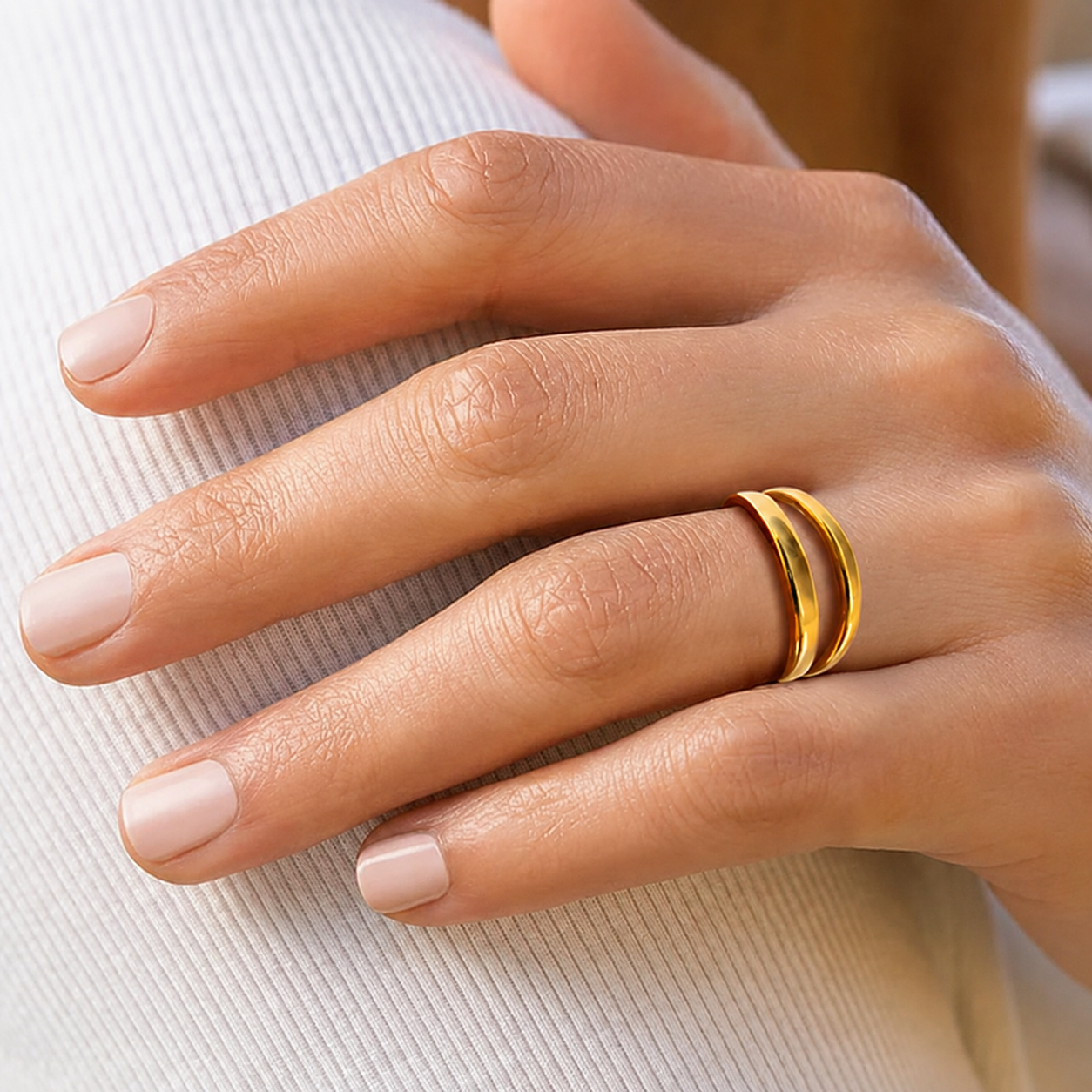Minimalist Double Band Ring-Rings-Aureza