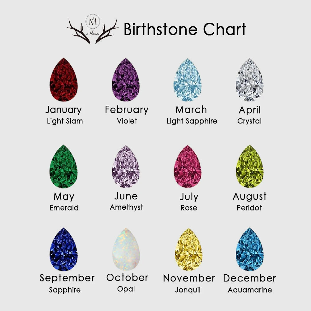 Birthstone Teardrop Pendant Necklace-Necklaces-Aureza