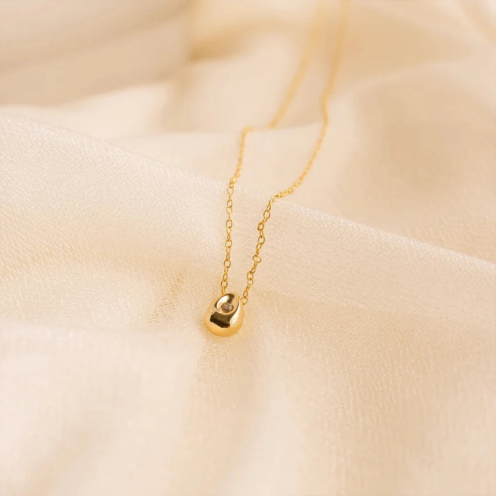 Minimalist Teardrop Pendant Necklace-Necklaces-Aureza