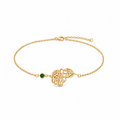 Personalized Birth Flower Bracelet with Birthstone-Bracelets-Aureza