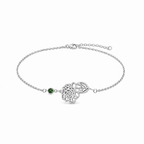 Personalized Birth Flower Bracelet with Birthstone-Bracelets-Aureza