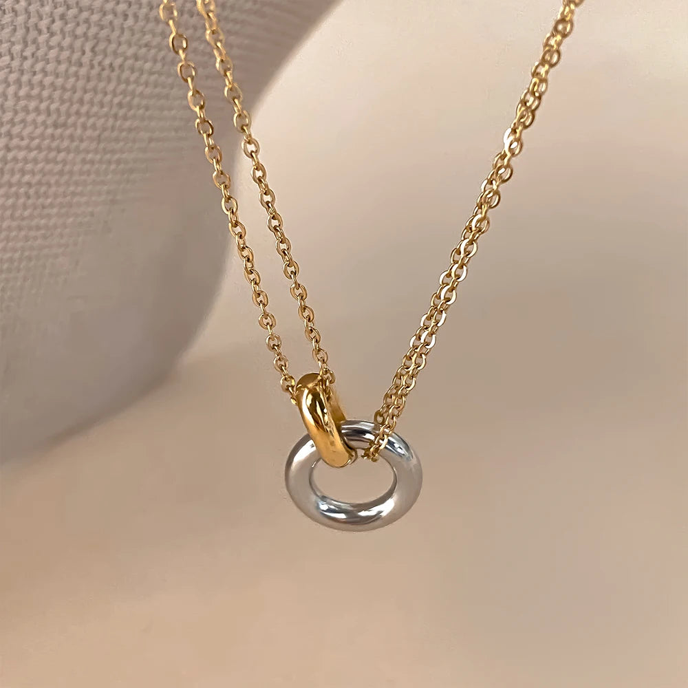Interlocking Circle Necklace-Necklaces-Aureza