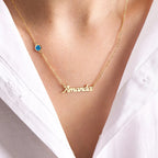 Collar Personalizado con Nombre y Piedra de Nacimiento
