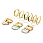 Birthstone Crystal Huggie Hoop Earrings-Earrings-Aureza