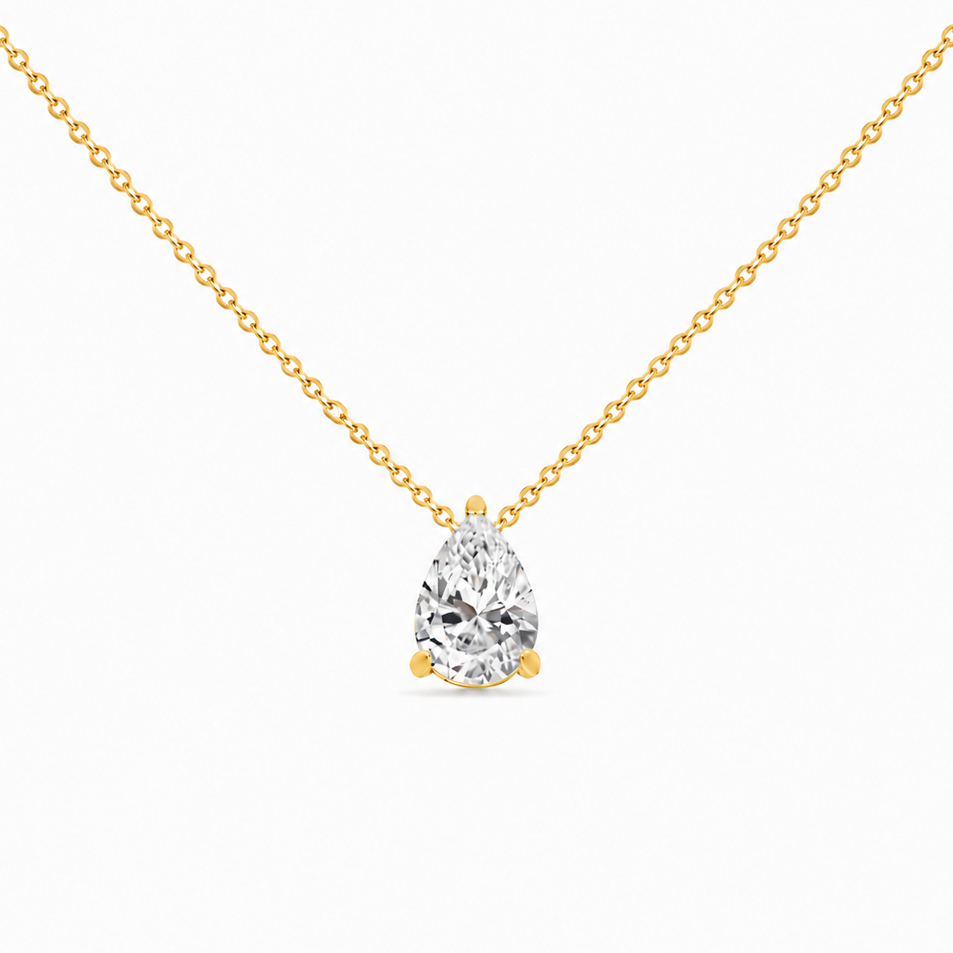 Birthstone Teardrop Pendant Necklace-Necklaces-Aureza
