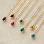 Birthstone Teardrop Pendant Necklace-Necklaces-Aureza