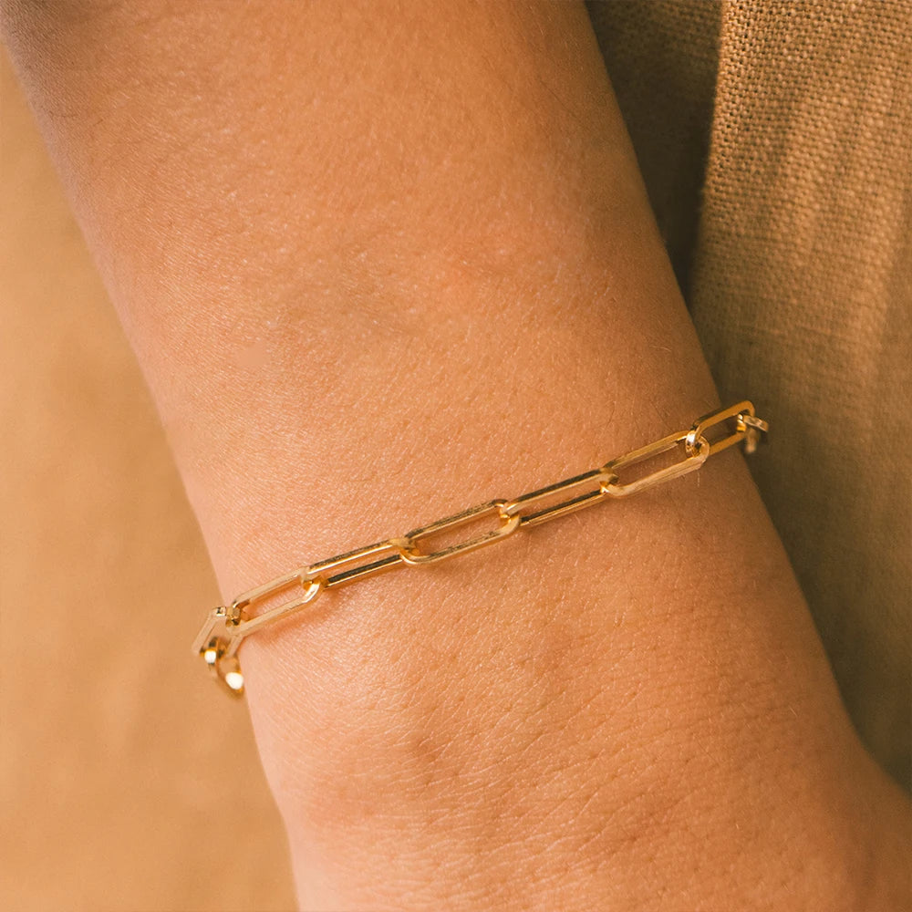 Minimalist Paperclip Chain Bracelet-Bracelets-Aureza