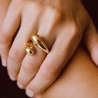 Minimalist Molten Open Ring-Rings-Aureza