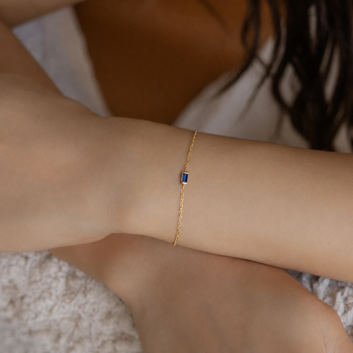 Minimalist Baguette Crystal Bracelet-Bracelets-Aureza