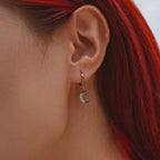 Celestial Star & Moon Hoop Earrings-Earrings-Aureza
