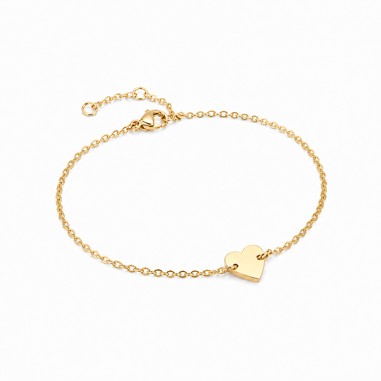 Minimalist Heart Chain Bracelet-Bracelets-Aureza