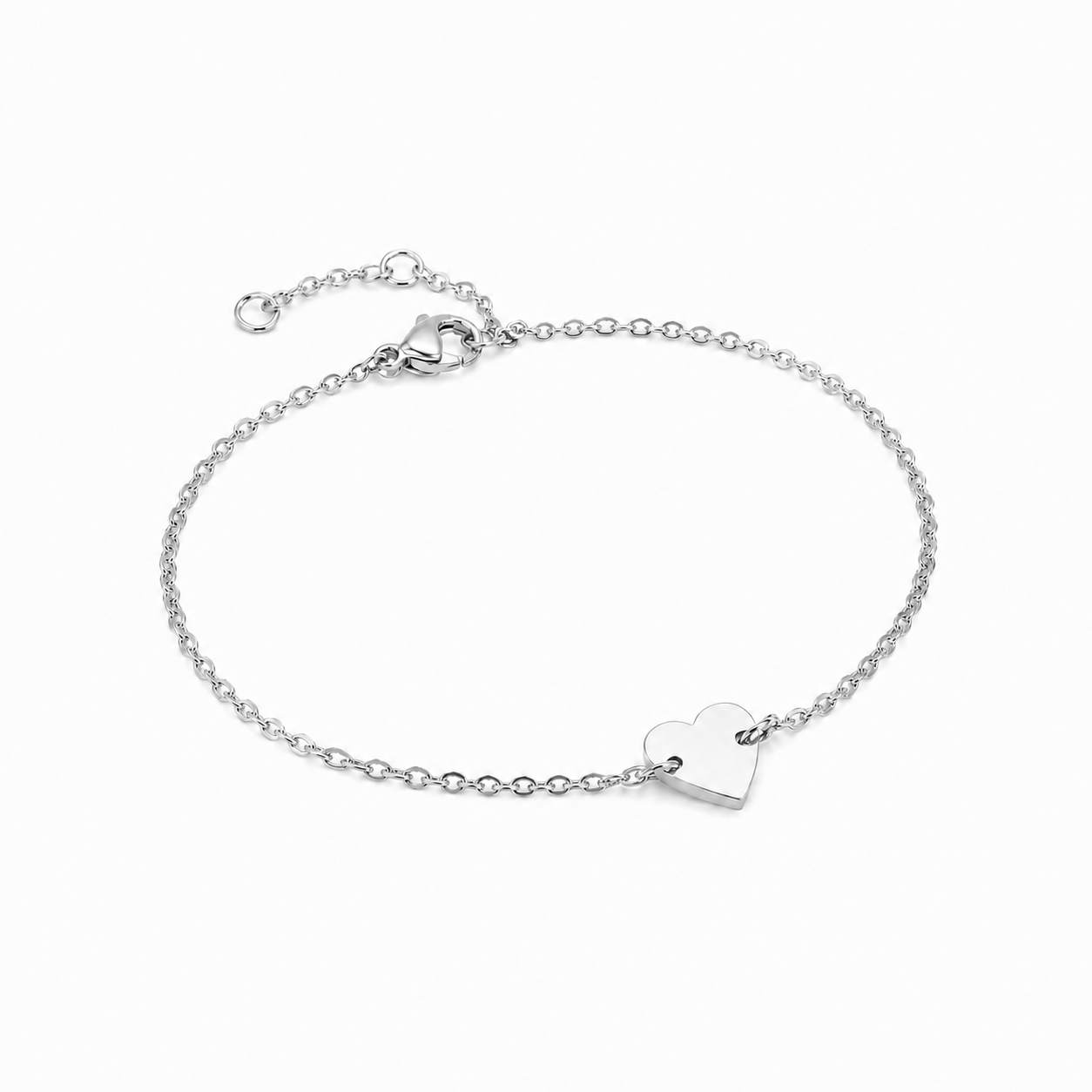 Minimalist Heart Chain Bracelet-Bracelets-Aureza