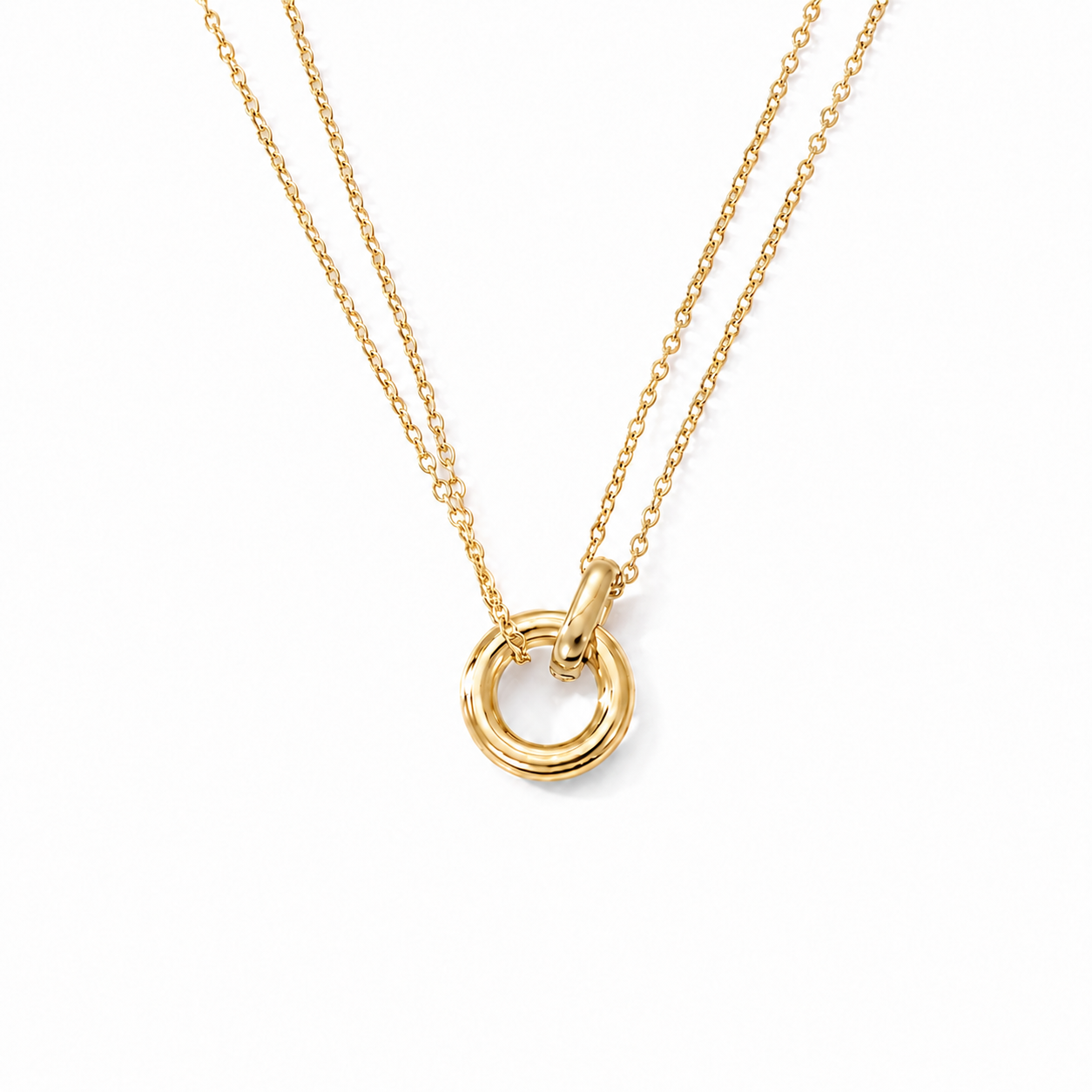 Interlocking Circle Necklace-Necklaces-Aureza