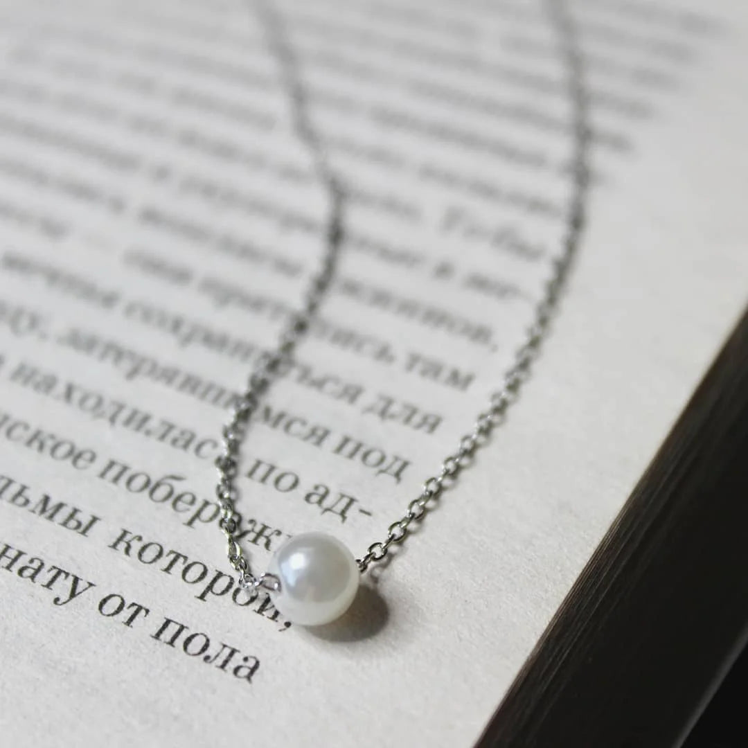 Minimalist Pearl Necklace-Necklaces-Aureza