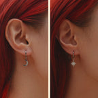 Celestial Star & Moon Hoop Earrings-Earrings-Aureza