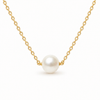 Minimalist Pearl Necklace-Necklaces-Aureza