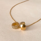 Dual Charm Crystal Pendant Necklace-Necklaces-Aureza