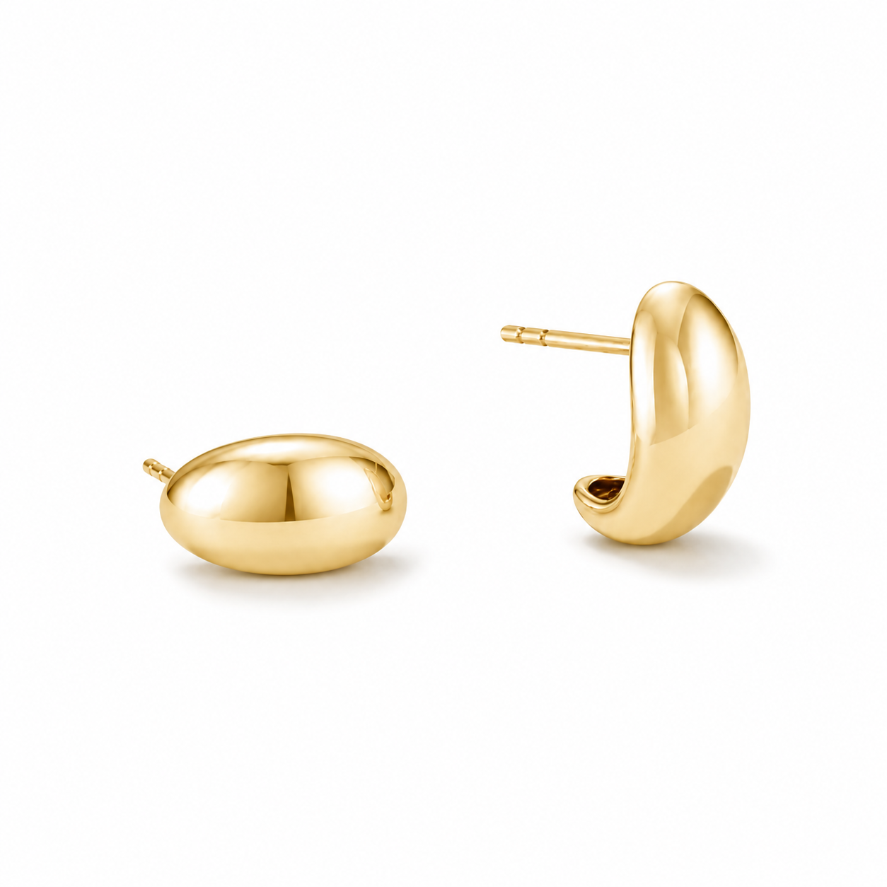 Minimalist Dome Stud Earrings-Earrings-Aureza