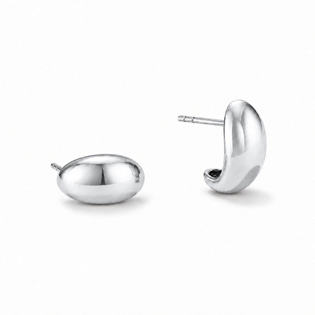 Minimalist Dome Stud Earrings-Earrings-Aureza