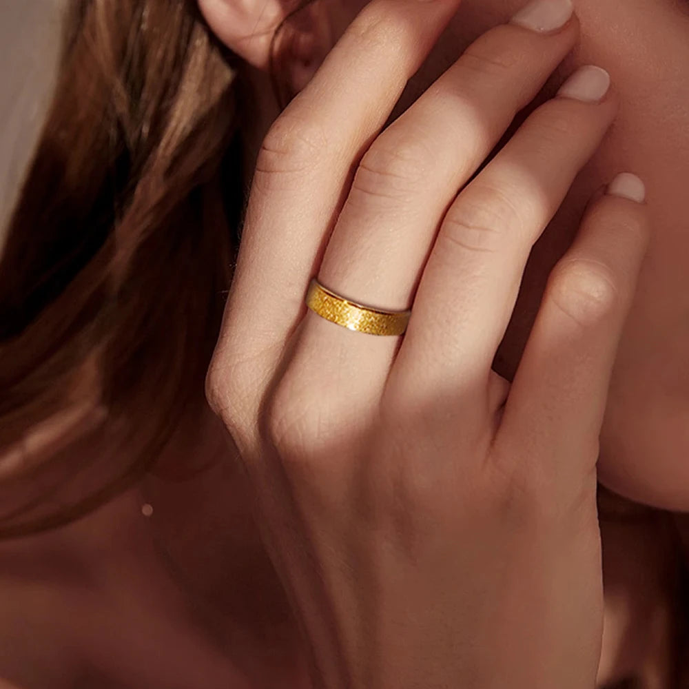 Minimalist Textured Band Ring-Rings-Aureza