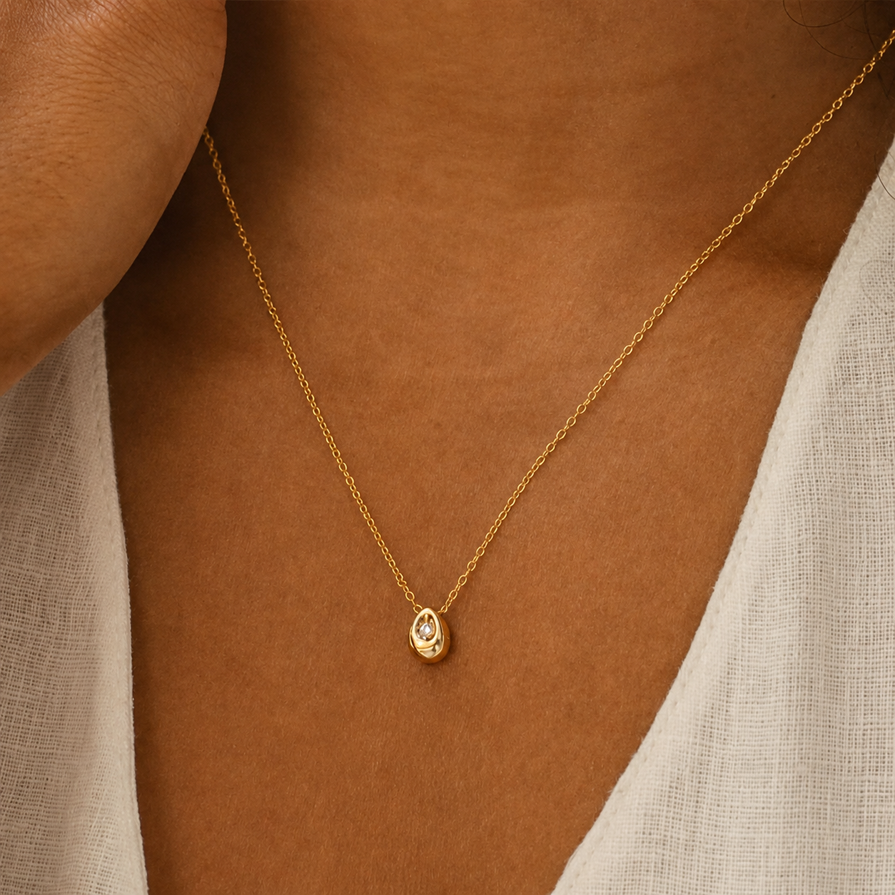 Minimalist Teardrop Pendant Necklace-Necklaces-Aureza