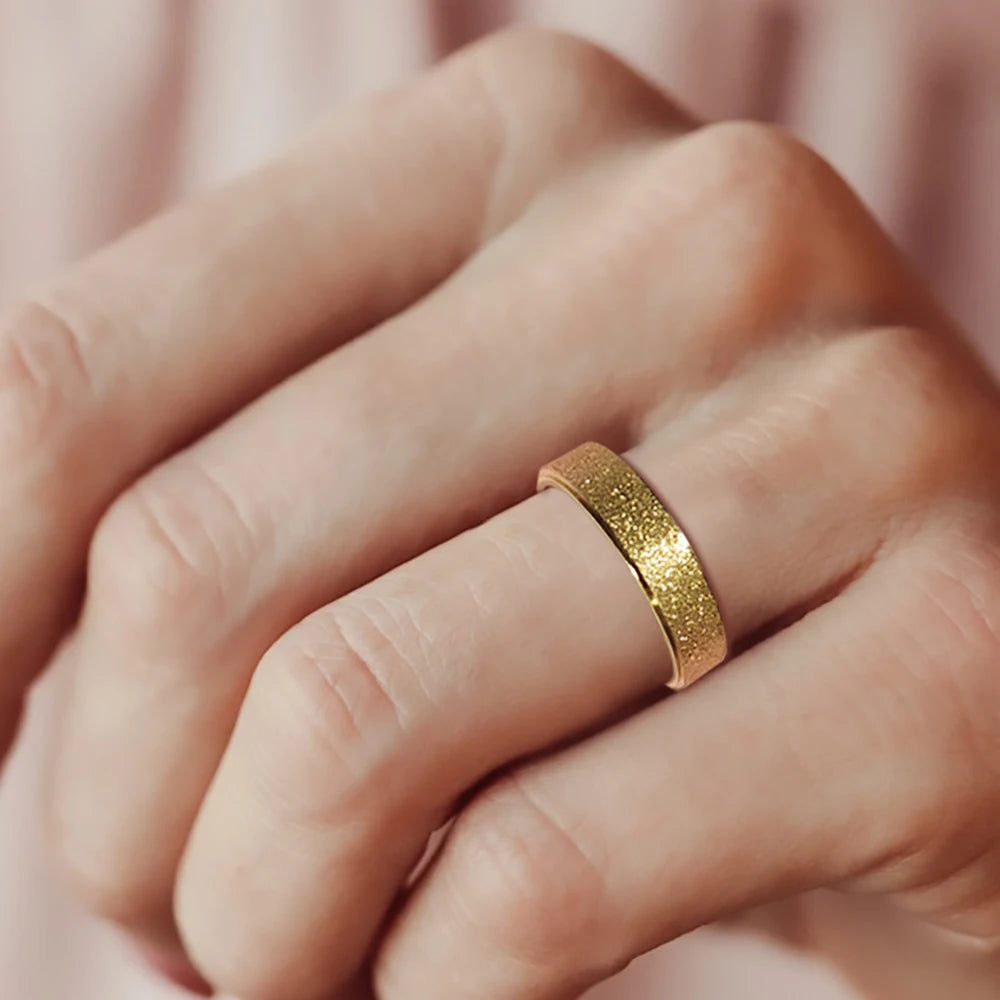 Minimalist Textured Band Ring-Rings-Aureza