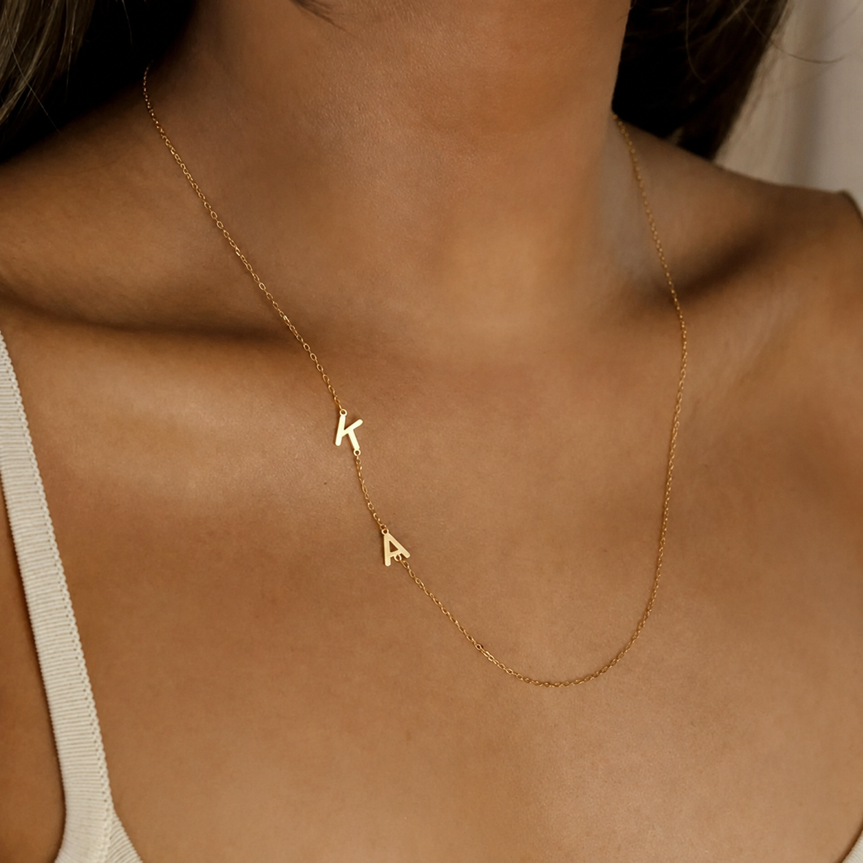 Personalized Letter Chain Necklace-Necklaces-Aureza